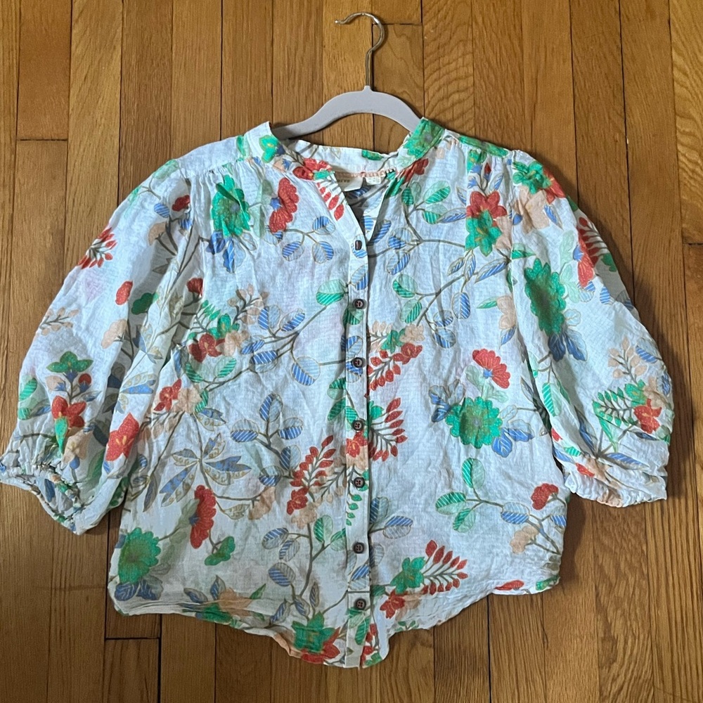 Maeve Fun Multicolor Floral Blouse Anthropologie